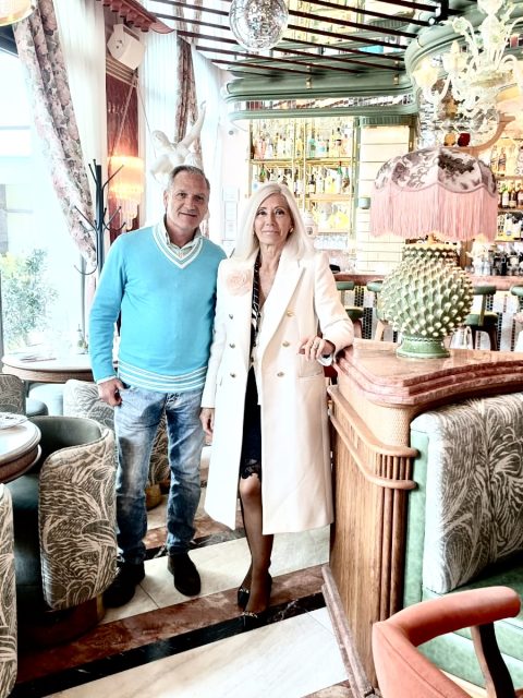 Nina Vélez-Troya y José Canabal Florentine Marbella Italian restaurant Puente Romano interior